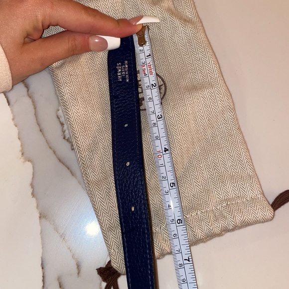 Blue Hermès belt WITHOUT buckle. Beautiful+unique - Picture 10 of 11
